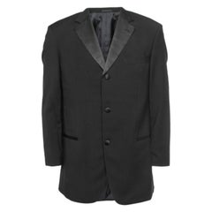 Hugo Boss Vintage Blazer monopetto in lana nera L.
