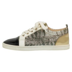 Christian Louboutin Scarpe da Ginnastica Gondoliere in Pelle e Brillantini Misura 36.5