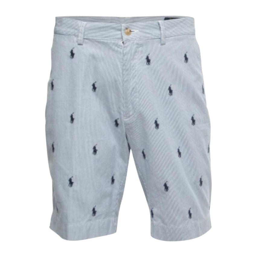 Polo Ralph Lauren Pantalones cortos de algodón a rayas con motivo bordado M Cintura 33