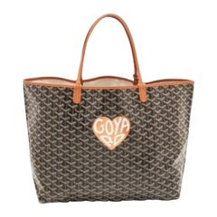 Goyard Brown Goyardine Coated Canvas and Leather Coeur Saint Louis GM Tote