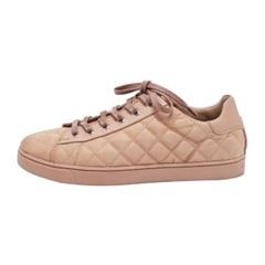 Gianvito Rossi Dusty Pink Quilted Leather Loft Low Top Sneakers Taglia 37
