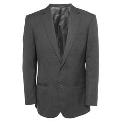 Balmain Blazer gris de crepé de un solo pecho XL