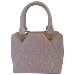 Valentino Pink Swarovski Gold Tone Hardware Handle Bag