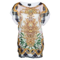 Just Cavalli S.S. White Top oversize in maglia modale stampata