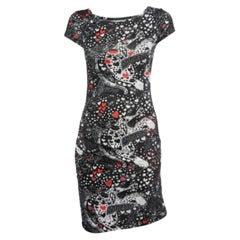 Just Cavalli Schwarz  All-Over Print Stretch-Nylon-Minikleid M