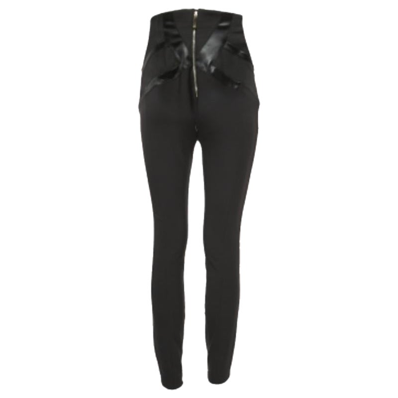 Elisabetta Franchi Pantalones pitillo de cintura alta de crepé elástico negro S en venta