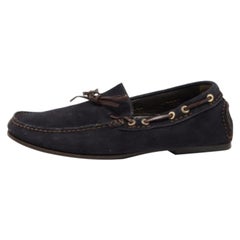 Tom Ford Mocasines con borla de ante y cuero azul/marrón talla 43,5