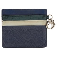 Dior Multicolor Leather and Croc Lady Dior Card Holder