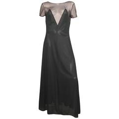 Scott Barrie 1980s Black Slip Dress Size 6. 5