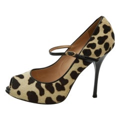 Giuseppe Zanotti - Pompe in pelle e pelle con stampa leopardata - misura 37,5