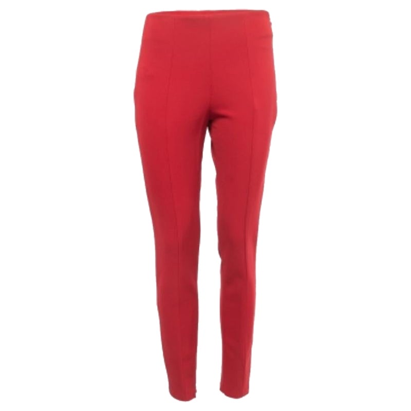 Prada Red Stretch Knit Tapered Leg Trousers M.