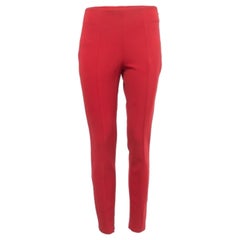 Prada Red Stretch Knit Tapered Leg Trousers M