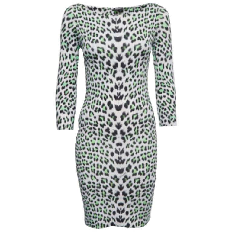 Just Cavalli - Robe courte en jersey imprimé léopard multicolore XS