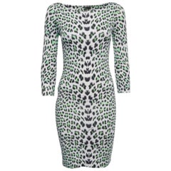 Just Cavalli Mehrfarbig Leopard Druck Jersey Kurzes Kleid XS