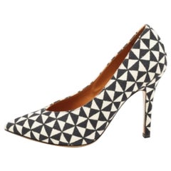 Isabel Marant Black/White Printed Canvas Pumps Size 38
