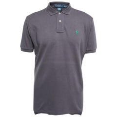 Polo Ralph Lauren Gris Logotipo Bordado Polo Algodón M