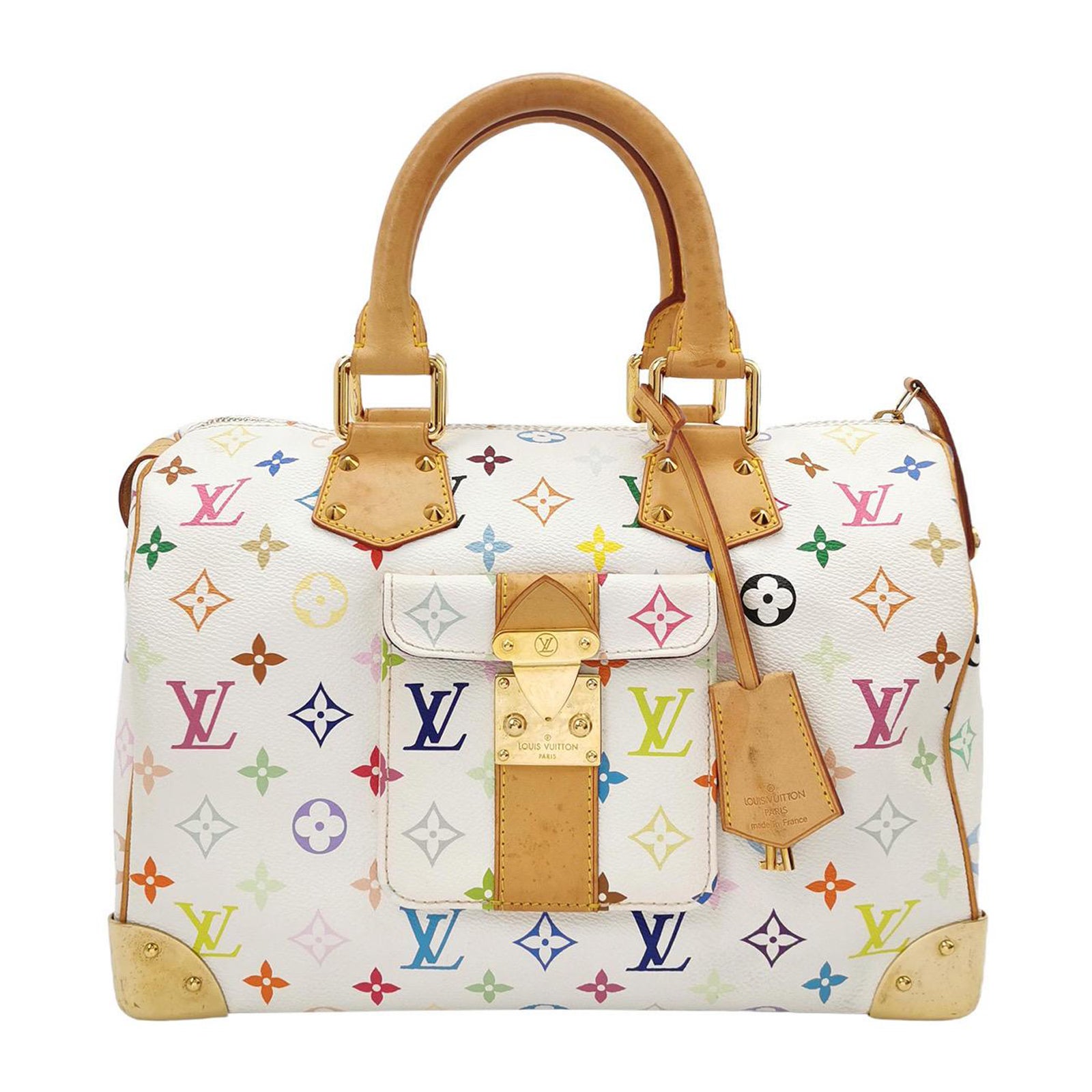 Louis Vuitton x Takashi Murakami Speedy 30 Lock Blanc Multicolore