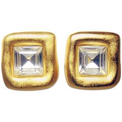 Vintage 1980s Givenchy Crystal Clip Earrings 3