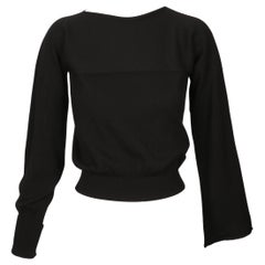 1997 MARTIN MARGIELA pull-over RUNWAY noir en jauge fine avec manches asymétriques