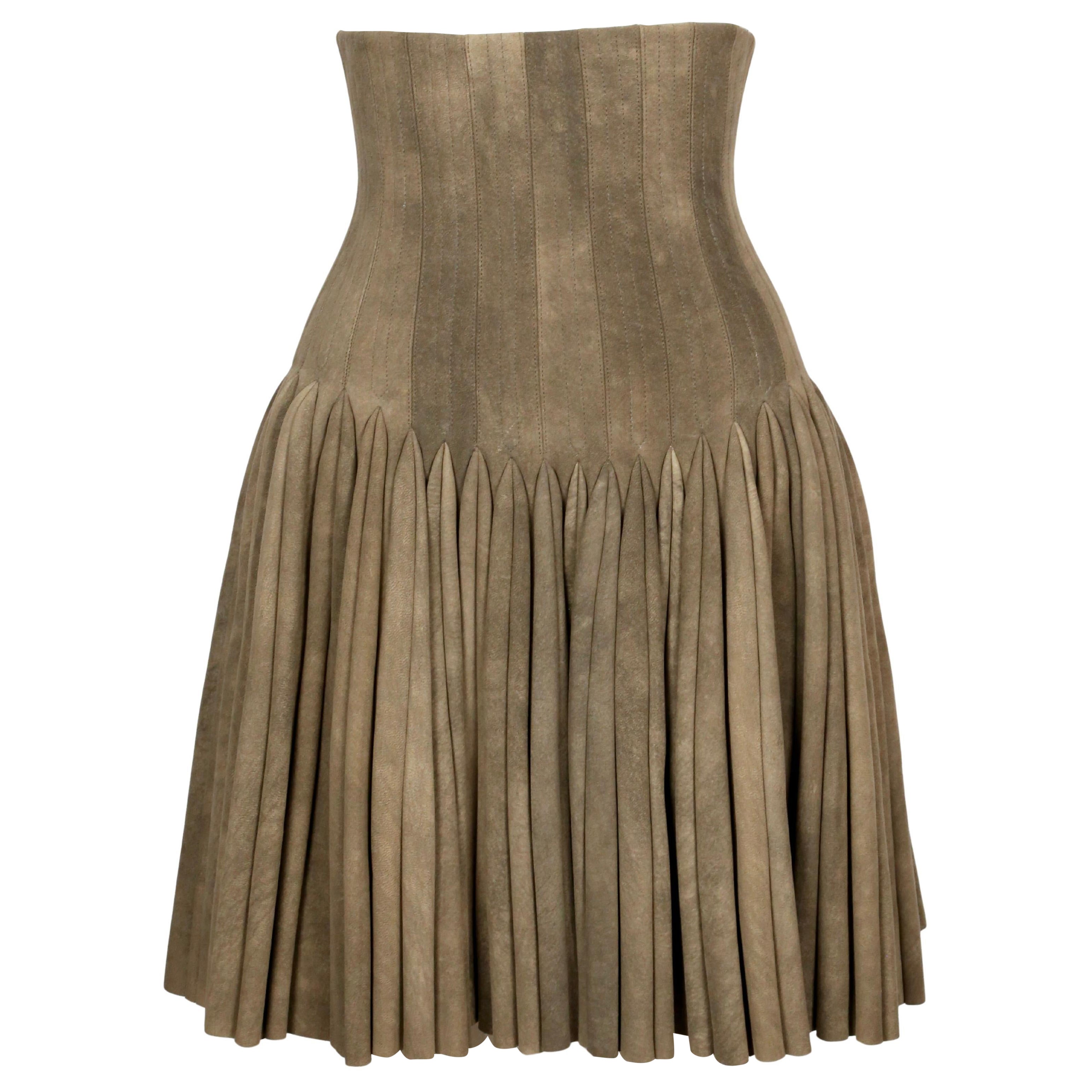 neu 2007 Azzedine Alaia Hirschleder RUNWAY Korsettrock