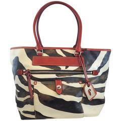 Dooney & Bourke Vintage Zebra Florentine Vachetta Leather Handbag, 1970