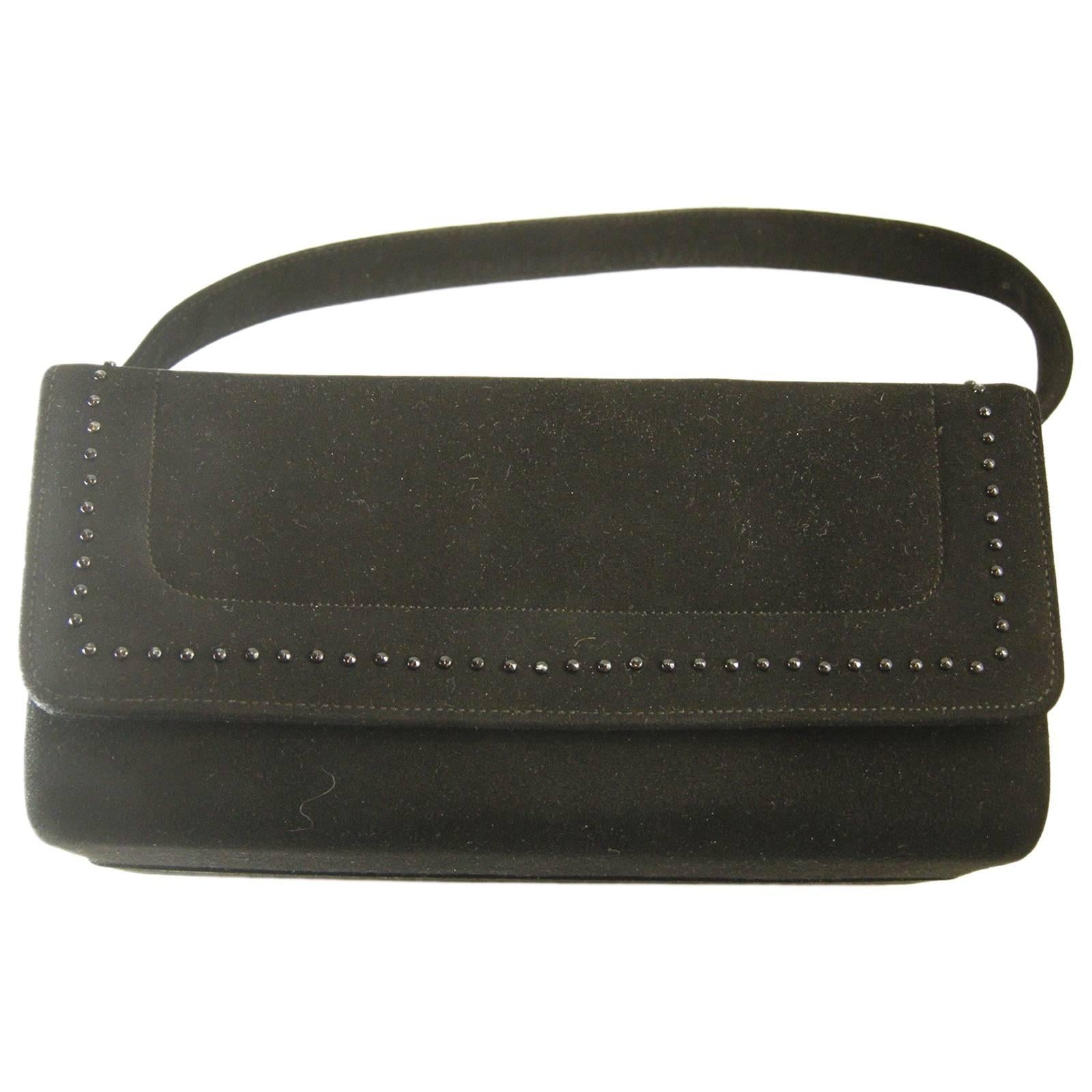 Vintage 80s Mam’selle Suede Handbag For Sale