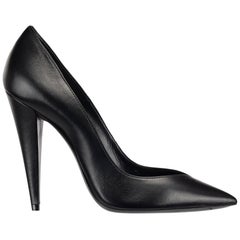 Yves Saint Laurent Decollete Era Schwarz Leder Pumps 39 FR