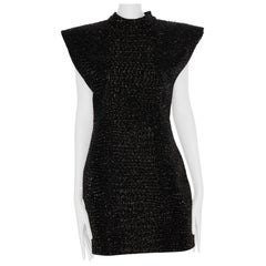 Yves Saint Laurent Couture Robe de soirée noire avec perles en crocodile 36 Fr
