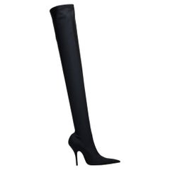 Balenciaga Bota al muslo de punto elástico Negro 36 FR