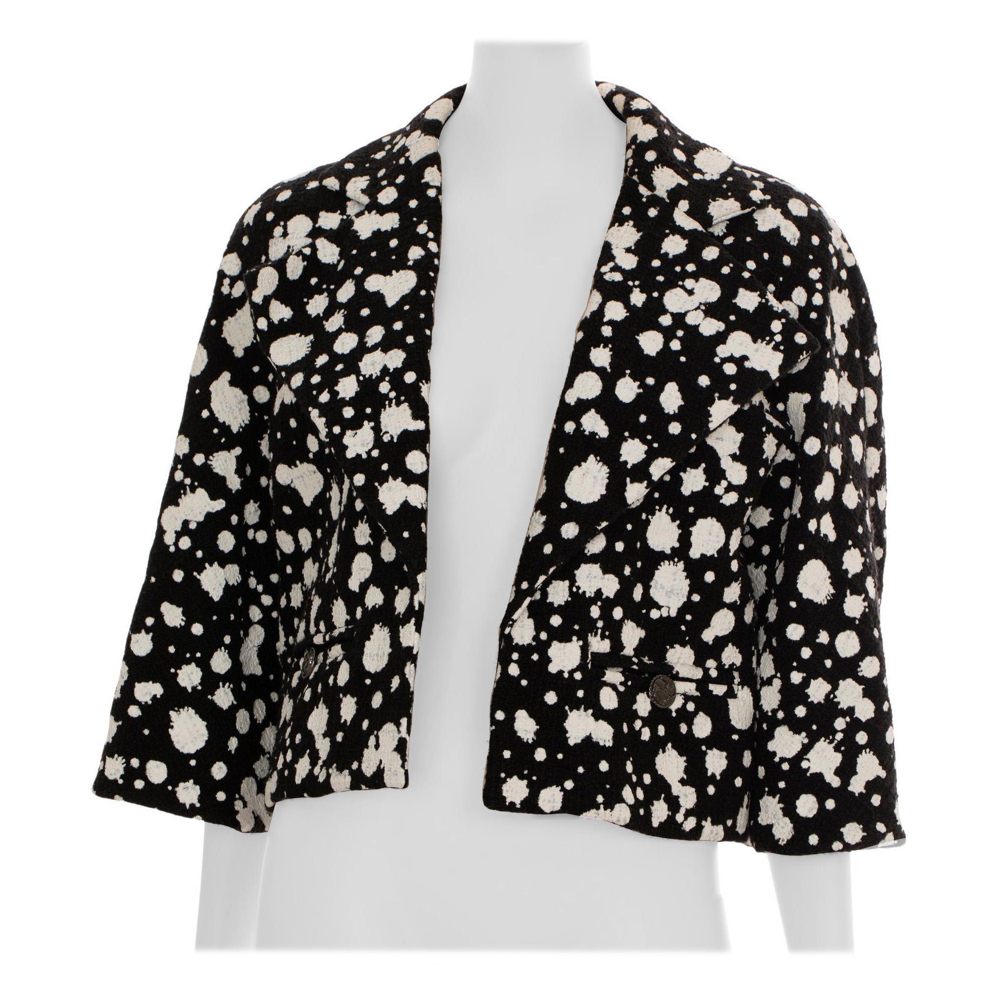 Veste courte Chanel noire et blanche 38 FR