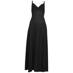 Ossie Clark Black Crepe Halter Dress
