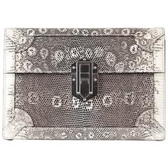 HERMES Fleche D'Or Clutch Bag Ombre Lizard Limited Edition rare 7
