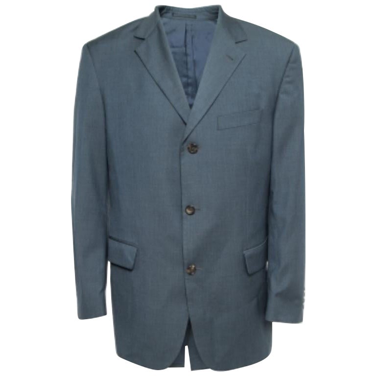 Boss By Hugo Boss Blazer monopetto in lana blu vintage XL