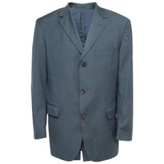 Boss By Hugo Boss Vintage Blue Wool Single Breasted Blazer XL