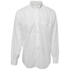 Emporio ARMANI Camisa blanca de algodón con botones y manga larga M