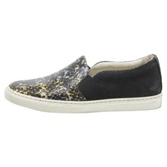 Lanvin Zapatillas Slip On Piel Pitón Repujada Negra Talla 36