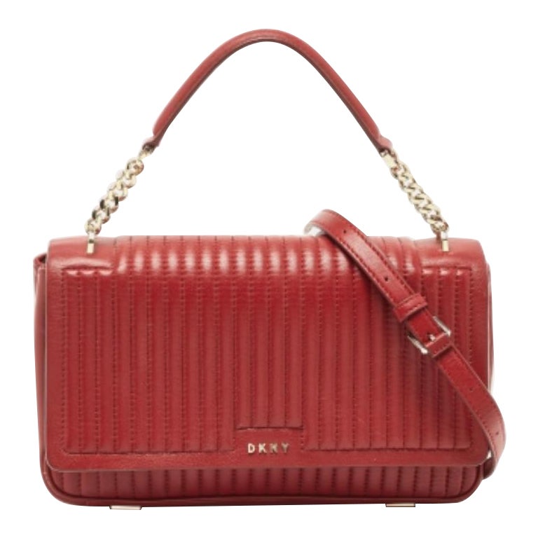 DKNY Borsa Gansevoort in pelle trapuntata rossa con manico superiore