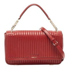 DKNY Borsa Gansevoort in pelle trapuntata rossa con manico superiore