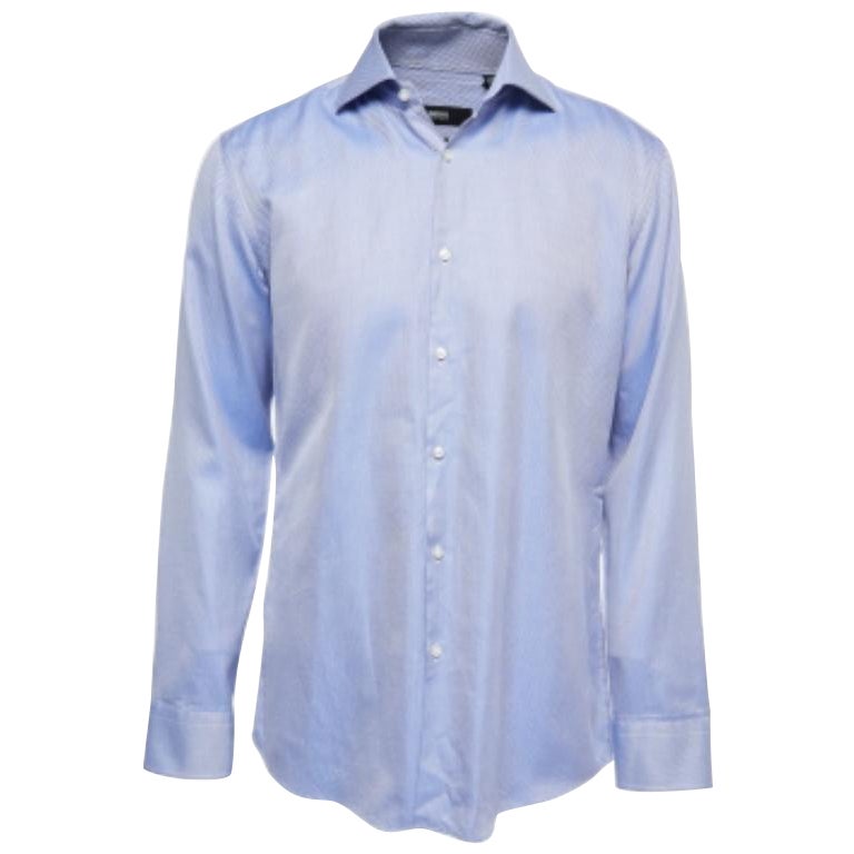 Boss By Hugo Boss Blau gemustert Baumwolle Slim Fit Full Sleeve Shirt XL
