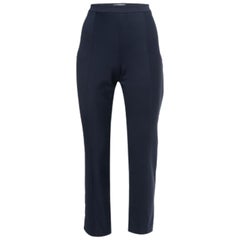 Diane von Furstenberg Pantaloni slim in maglia elasticizzata blu navy L.