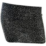 1990s KRIZIA Schwarz + Braun + Silber Voll Perlen Vintage Mini Rock oder Tube Top