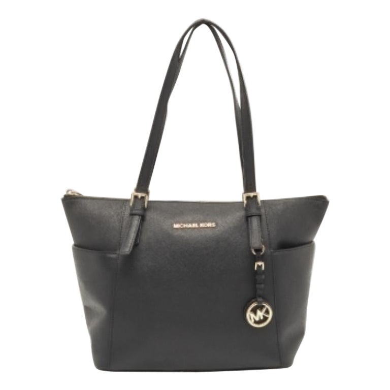 MICHAEL Michael Kors Fourre-tout zippé Jet Set en cuir Saffiano noir