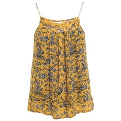 Isabel Marant Etoile Top senza maniche con stampa floreale giallo M.