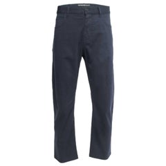 Emporio Armani Pantaloni in cotone blu navy dal taglio regolare XXL