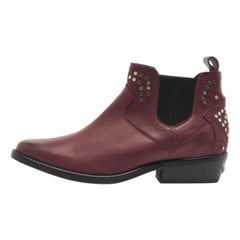 Zadig & Voltaire - Stivaletti con borchie in pelle bordeaux - Taglia 36