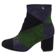 Zadig & Voltaire - Stivaletti in pelle scamosciata tricolore misura 36