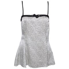 Emporio Armani Top Cami in seta stampata monocromo M