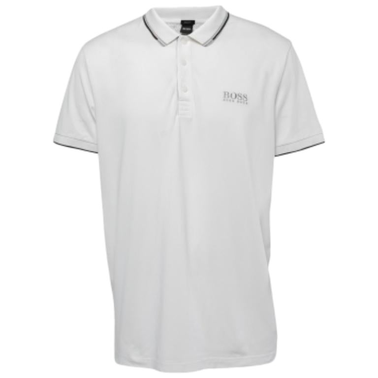 Boss By Hugo Boss - Maglietta Polo Regular Fit bianca con logo ricamato XXL