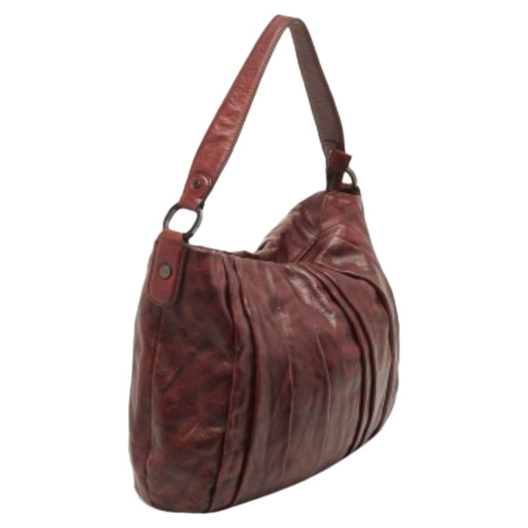Dkny Borsa in pelle plissettata borgogna