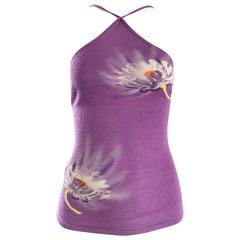 Vintage Gianni Versace Spring 1992 Hand Woven Purple 3-D Ombre Halter 1990s Top 2